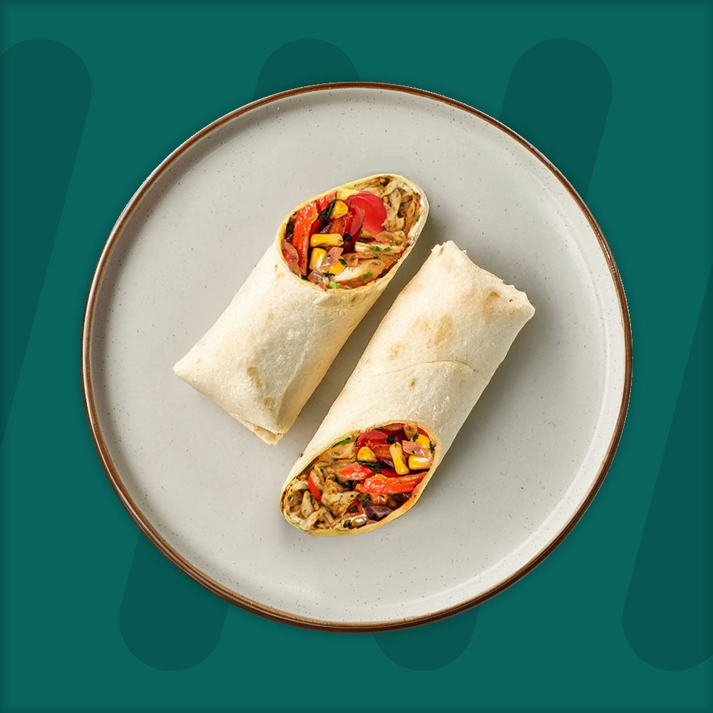 Chicken Fajita Wrap With Roasted Mix Veg & Garden Herbs